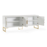 Leah Contemporary White High Gloss & Champagne Gold Buffet