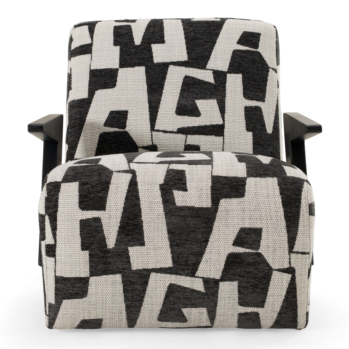 Leana Modern Black & White Fabric Accent Chair