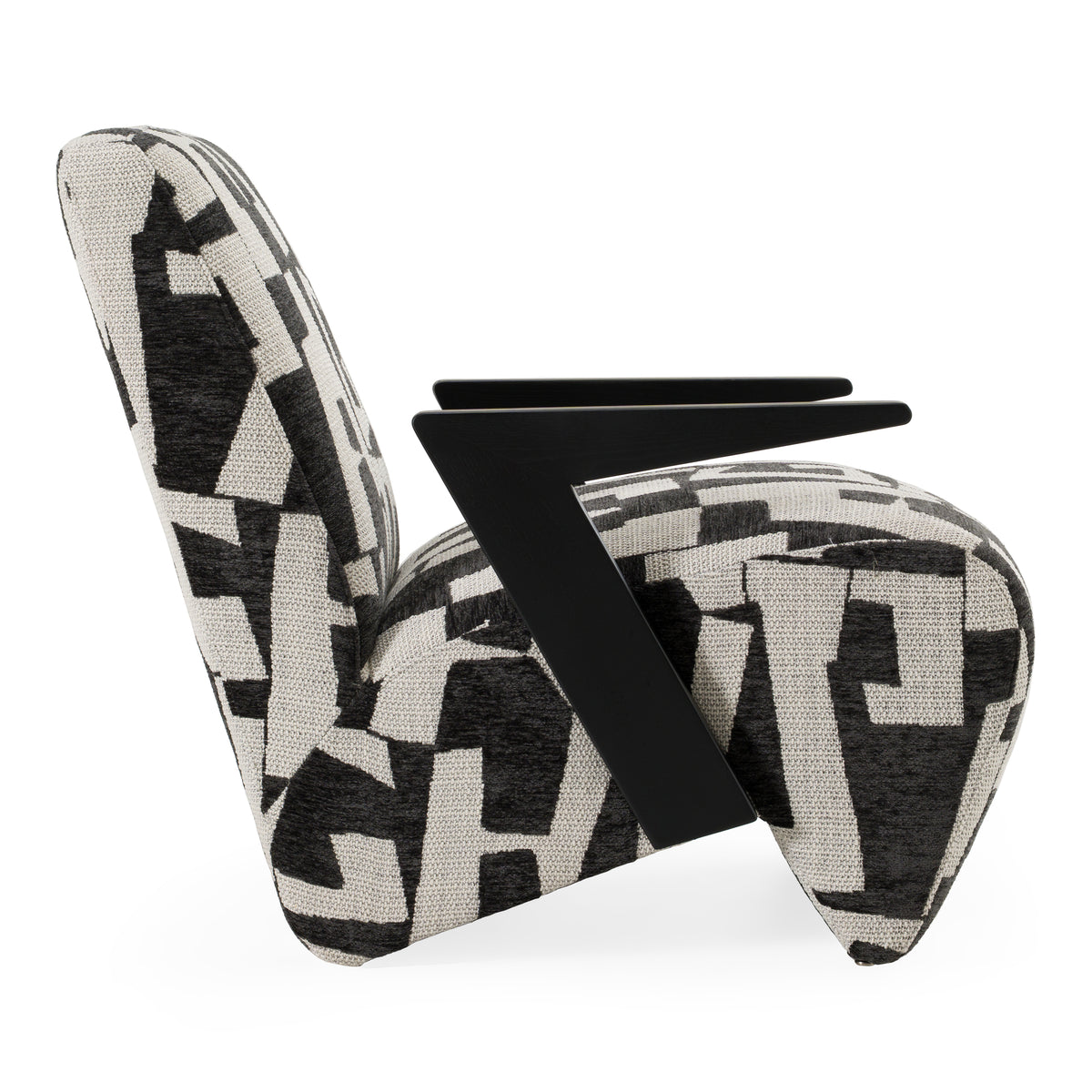 Leana Modern Black & White Fabric Accent Chair