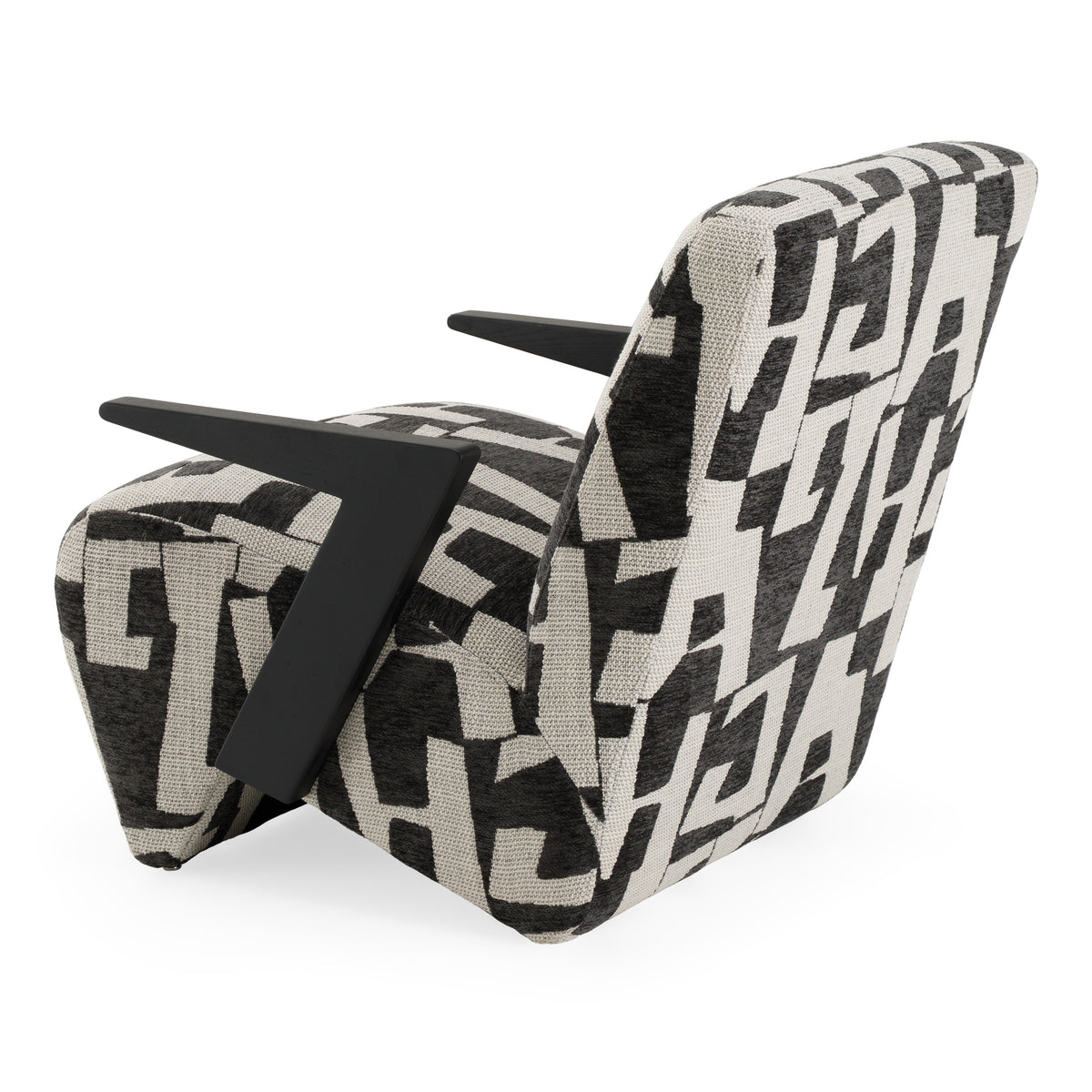 Leana Modern Black & White Fabric Accent Chair