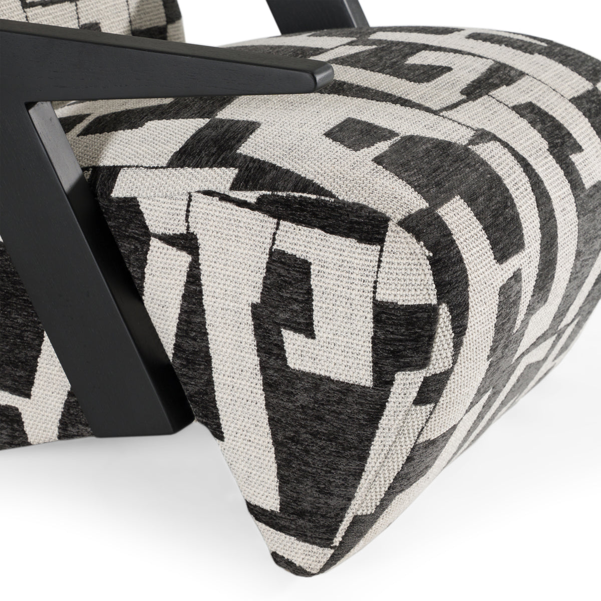 Leana Modern Black & White Fabric Accent Chair
