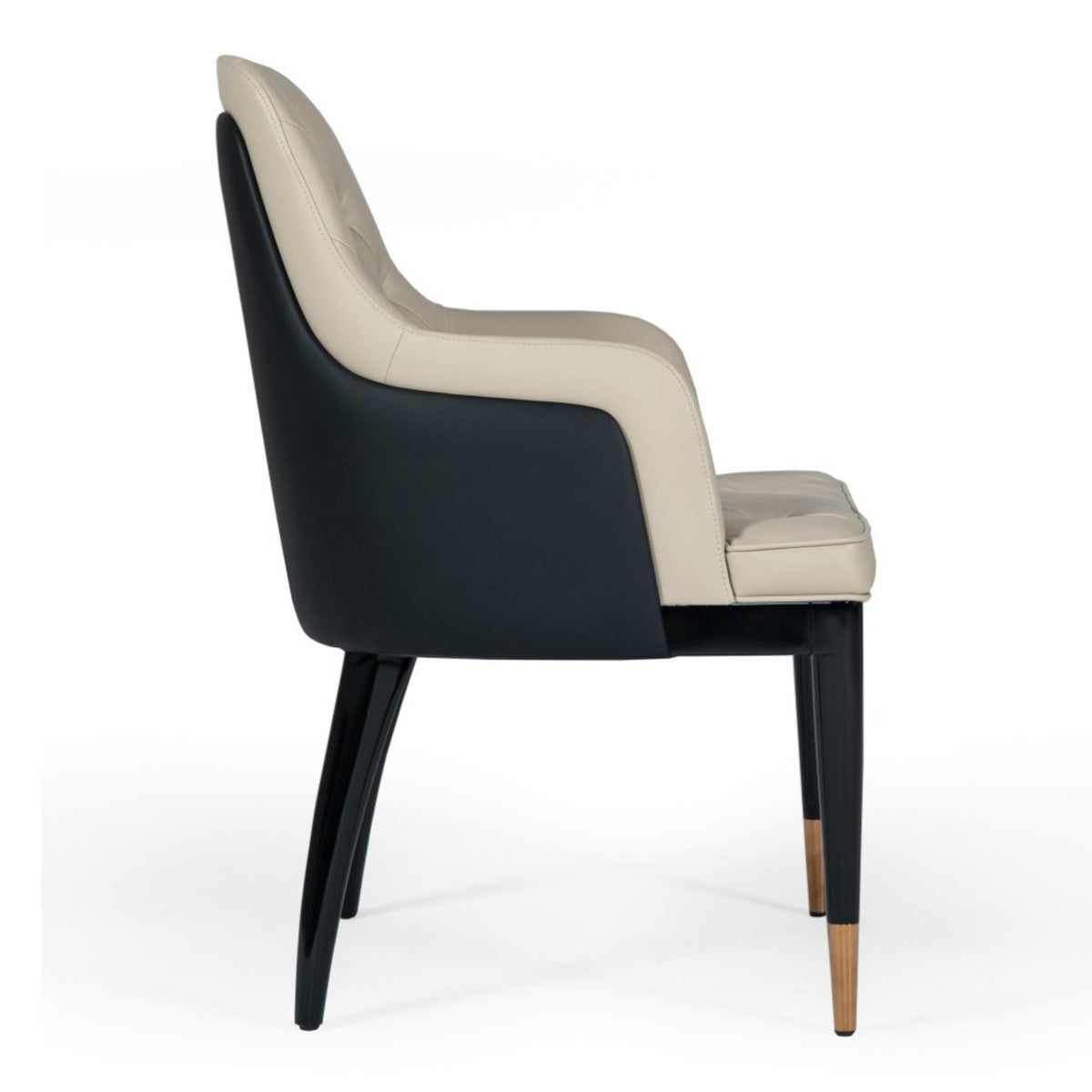 Leeds Glam Beige and Black Dining Chair