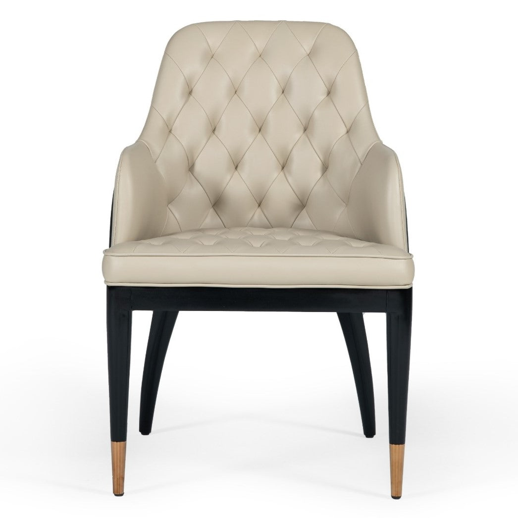 Leeds Glam Beige and Black Dining Chair