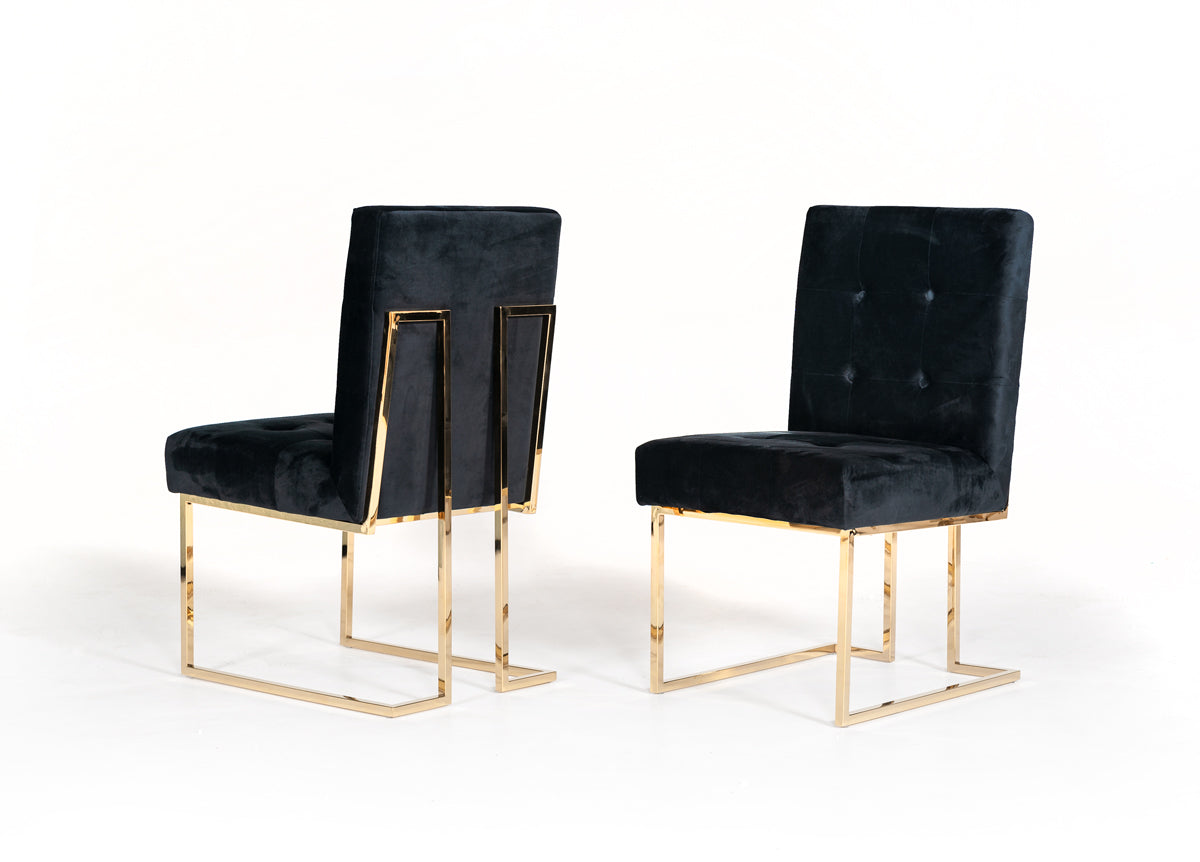 Legend Modern Black & Gold Dining Chair (Set of 2)
