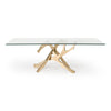 Legend Modern Glass & Gold Dining Table