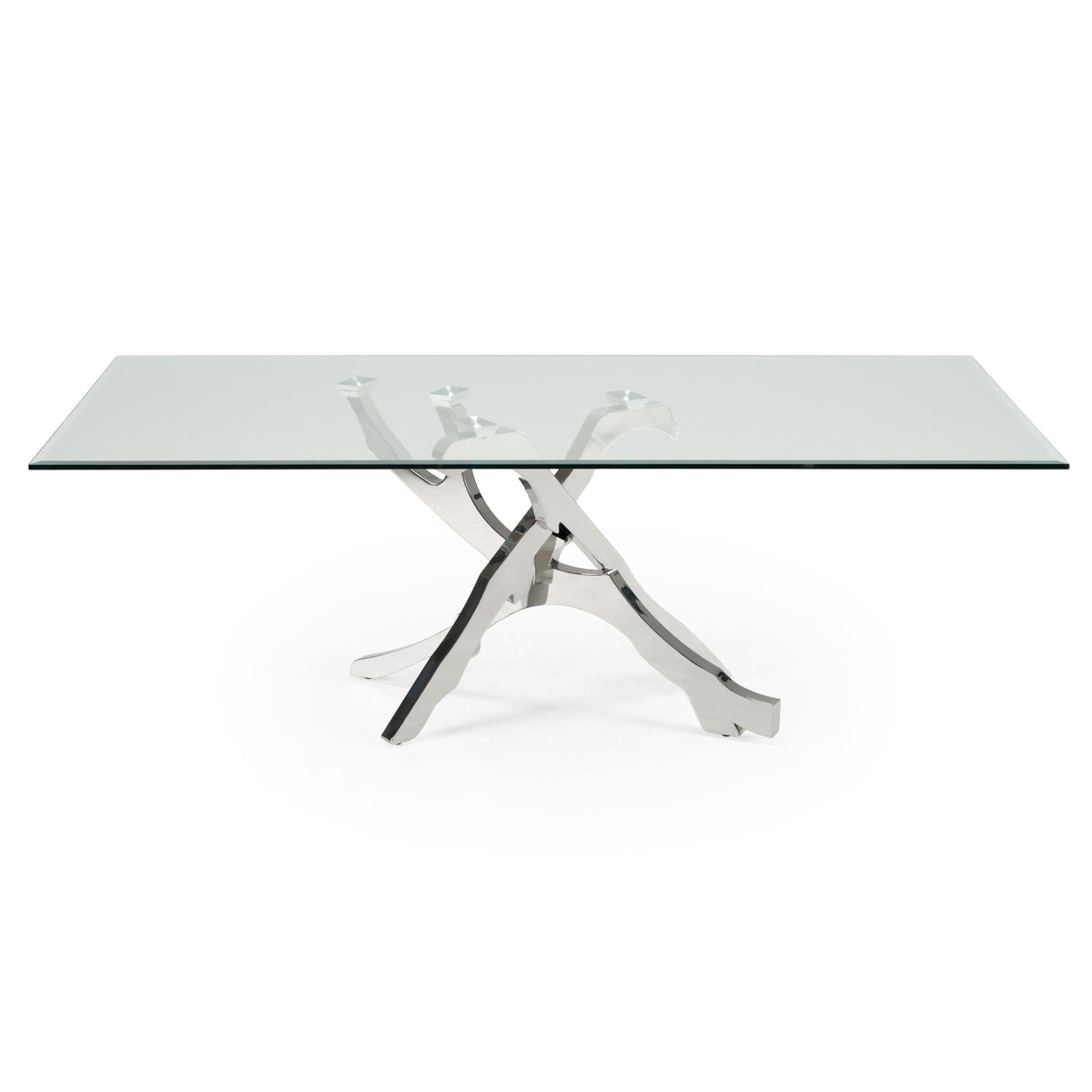 Legend Modern Glass & Stainless Steel Dining Table