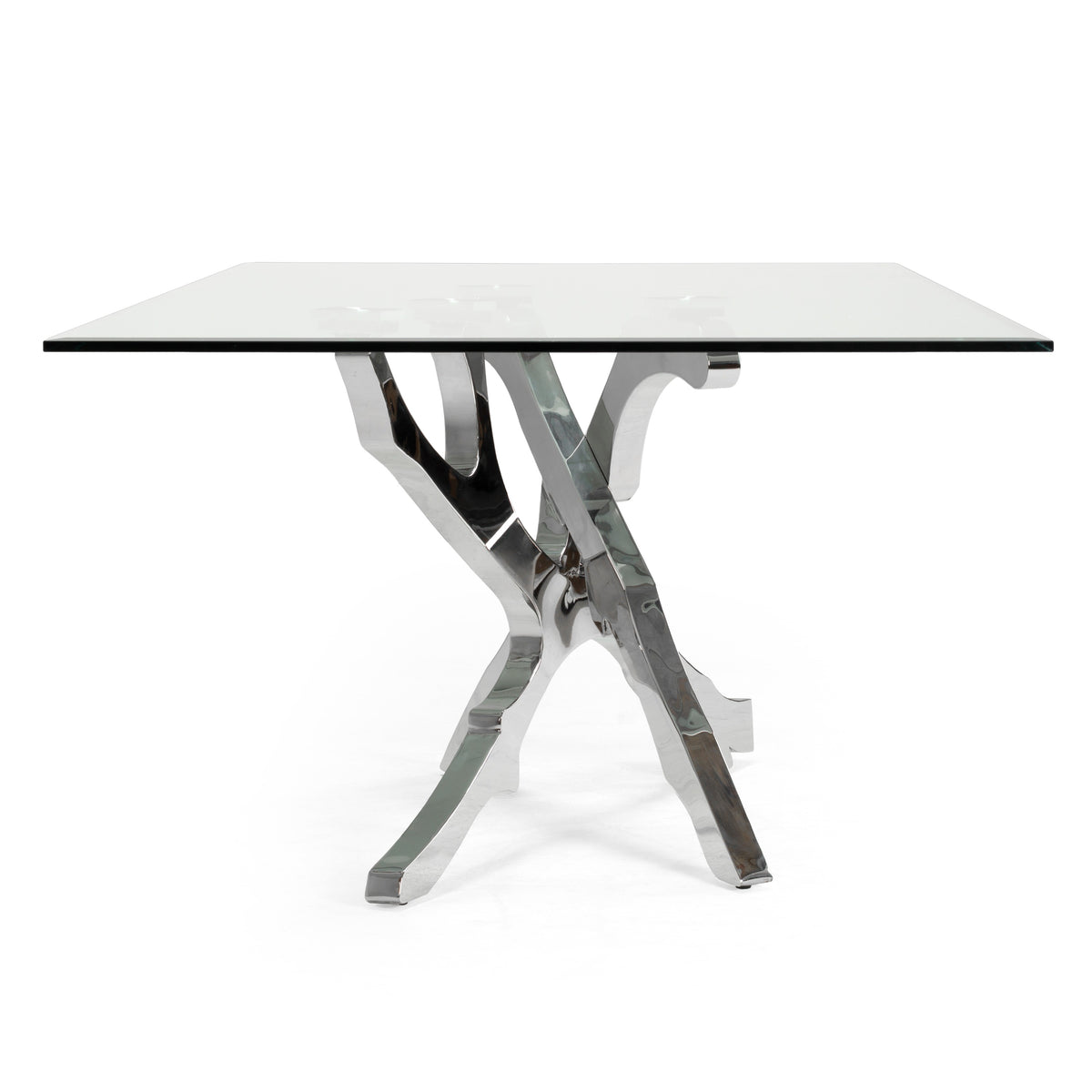 Legend Modern Glass & Stainless Steel Dining Table