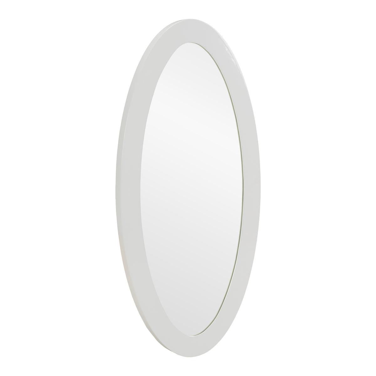Legend Modern White High Gloss Oval Mirror