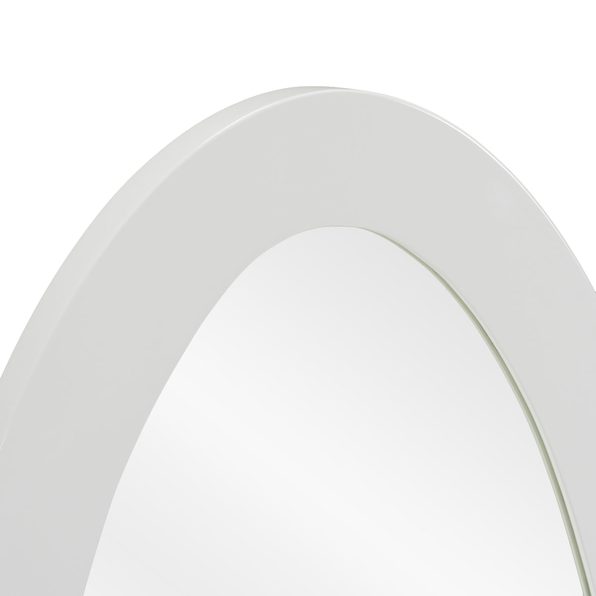 Legend Modern White High Gloss Oval Mirror