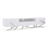 Legend 87"-Wide Modern White TV Stand