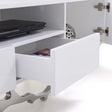 Legend 87"-Wide Modern White TV Stand