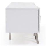 Legend 87"-Wide Modern White TV Stand