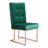 Legend Modern Green Velvet & Rosegold Dining Chair (Set of 2)