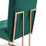 Legend Modern Green Velvet & Rosegold Dining Chair (Set of 2)