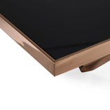 Legend Modern Black Glass & Rosegold Dining Table