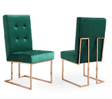 Legend Modern Green Velvet & Rosegold Dining Chair (Set of 2)