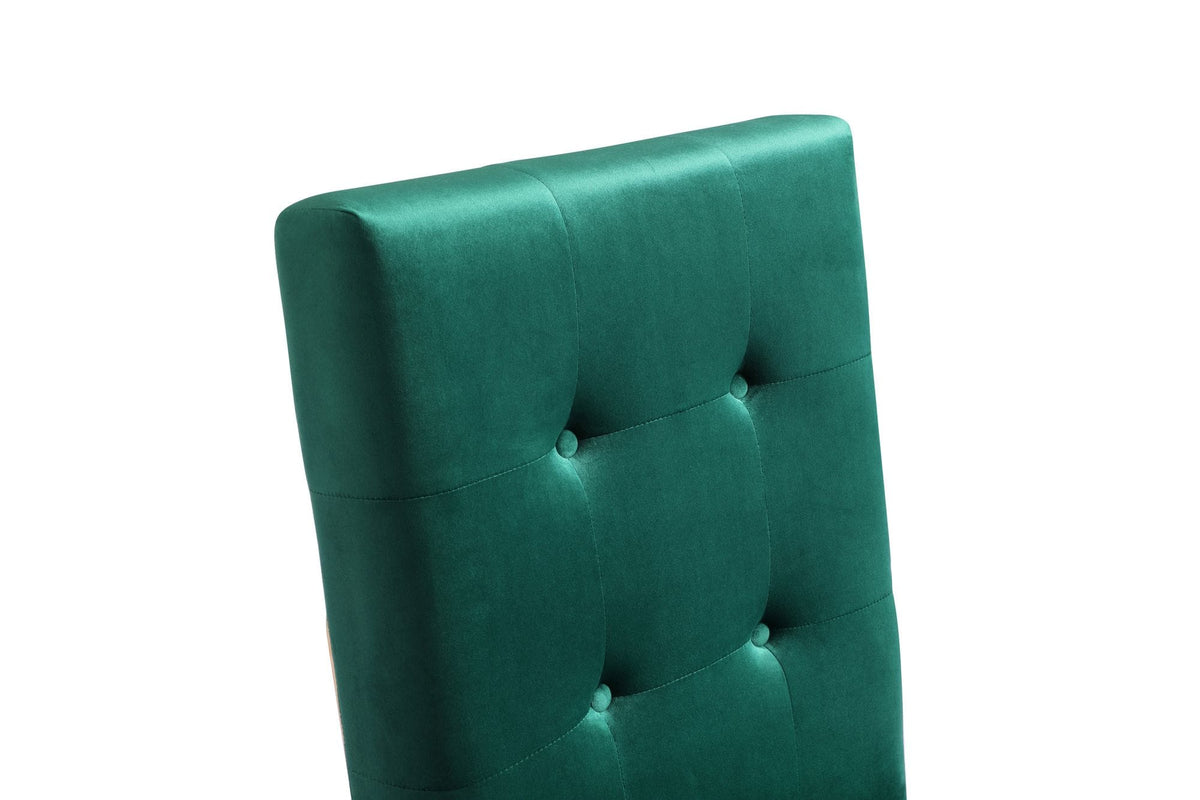 Legend Modern Green Velvet & Rosegold Dining Chair (Set of 2)
