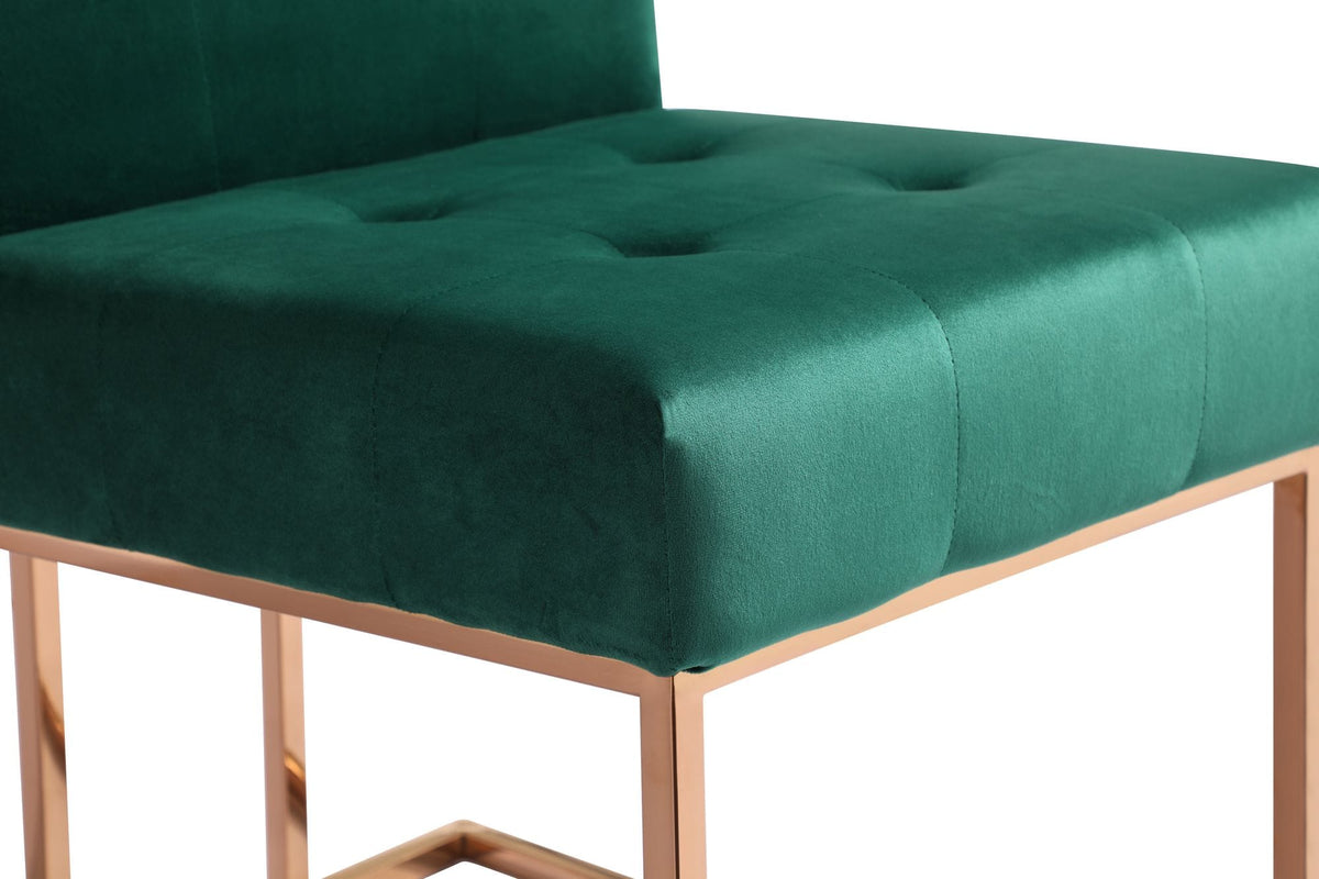 Legend Modern Green Velvet & Rosegold Dining Chair (Set of 2)