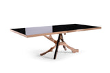 Legend Modern Black Glass & Rosegold Dining Table
