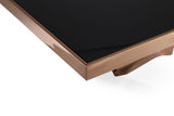 Legend Modern Black Glass & Rosegold Dining Table