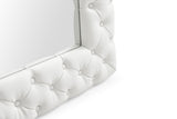 Legend Modern White Bonded Leather Floor Mirror