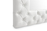 Legend Modern White Bonded Leather Floor Mirror