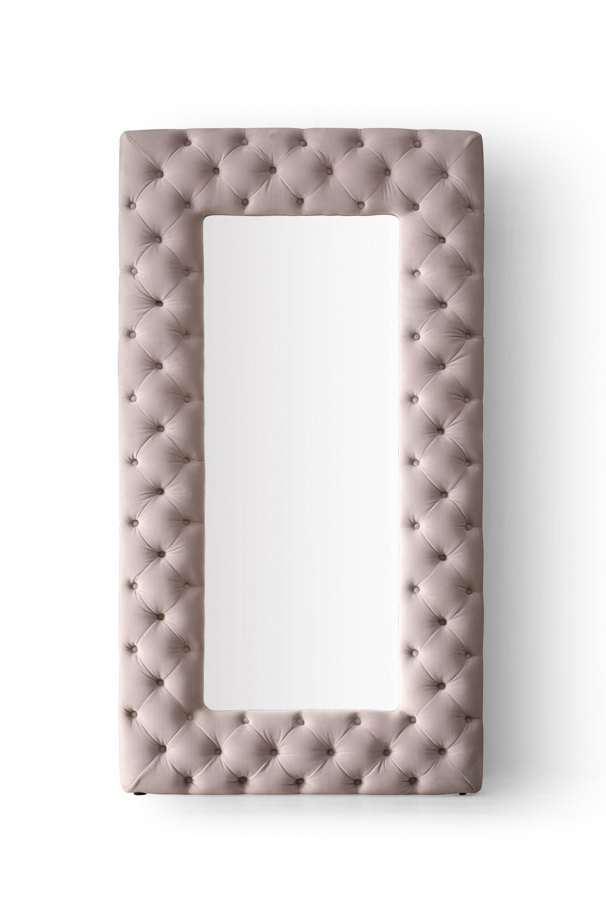 Legend Transitional Grey Velvet Floor Mirror
