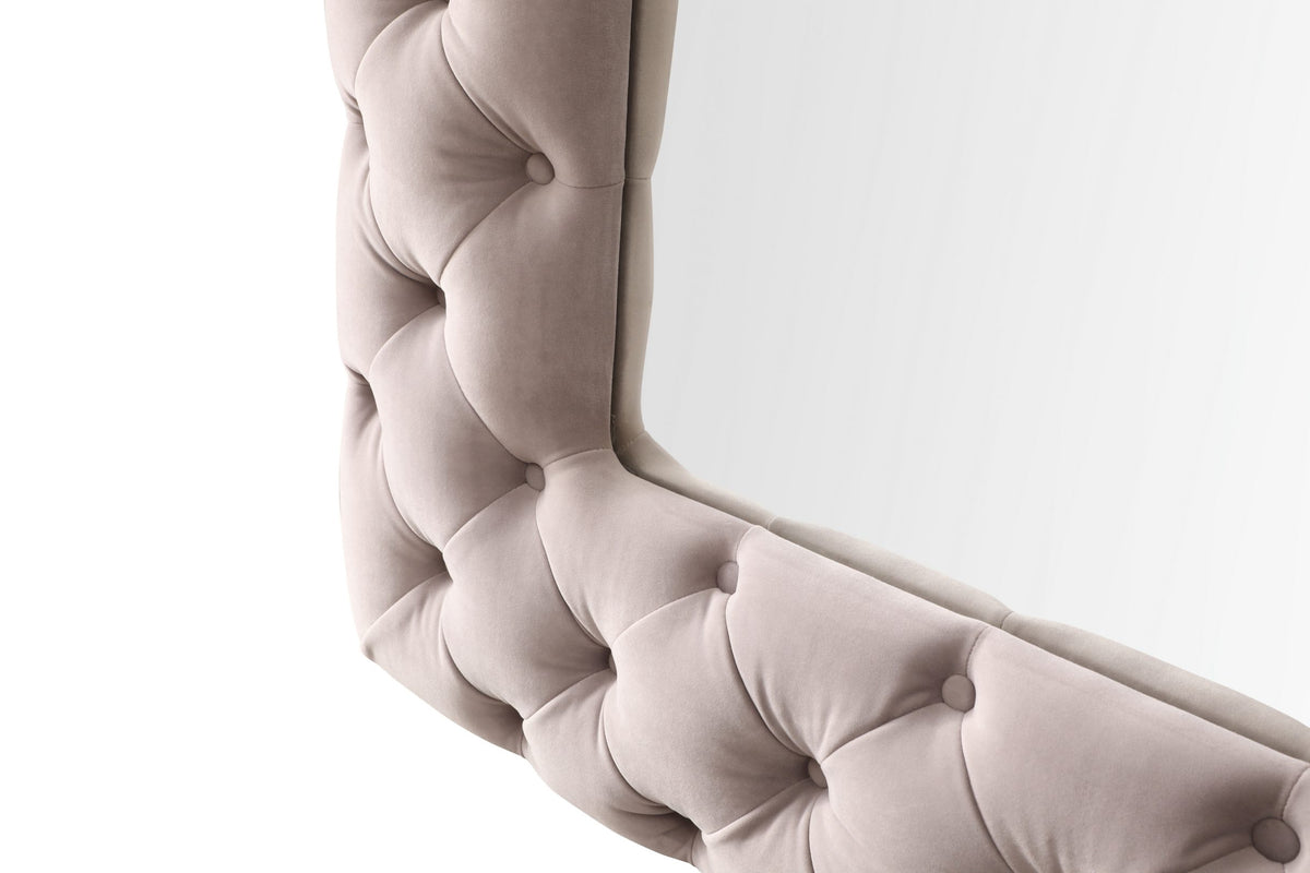 Legend Transitional Grey Velvet Floor Mirror
