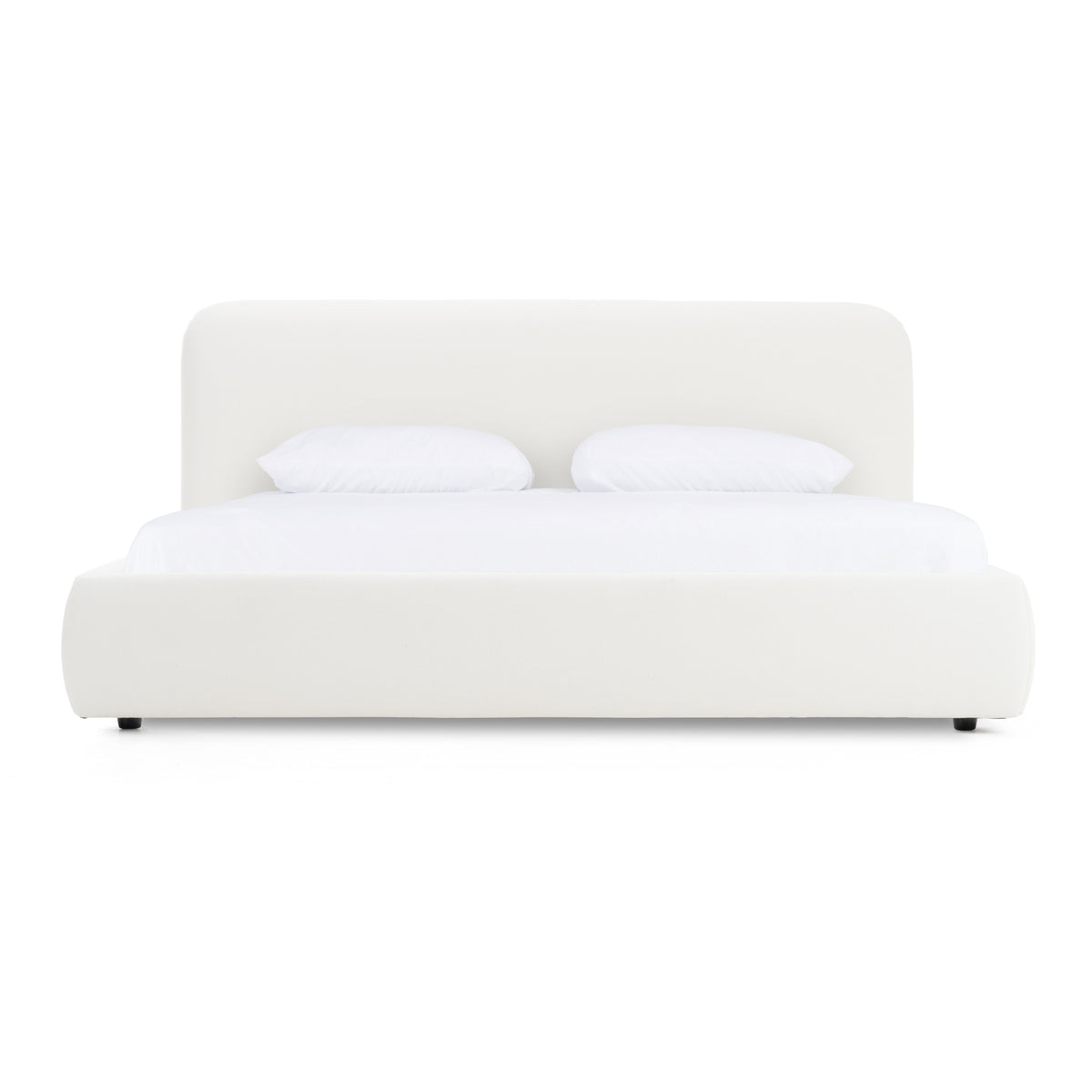 Mielcasa | White Modrest Liam Modern Ivory Fabric Upholstered Bed | SKU VGKK-KF.B2007-IVY | MPN: 81155|81155A|81156|81156A | Free Delivery & Free Return