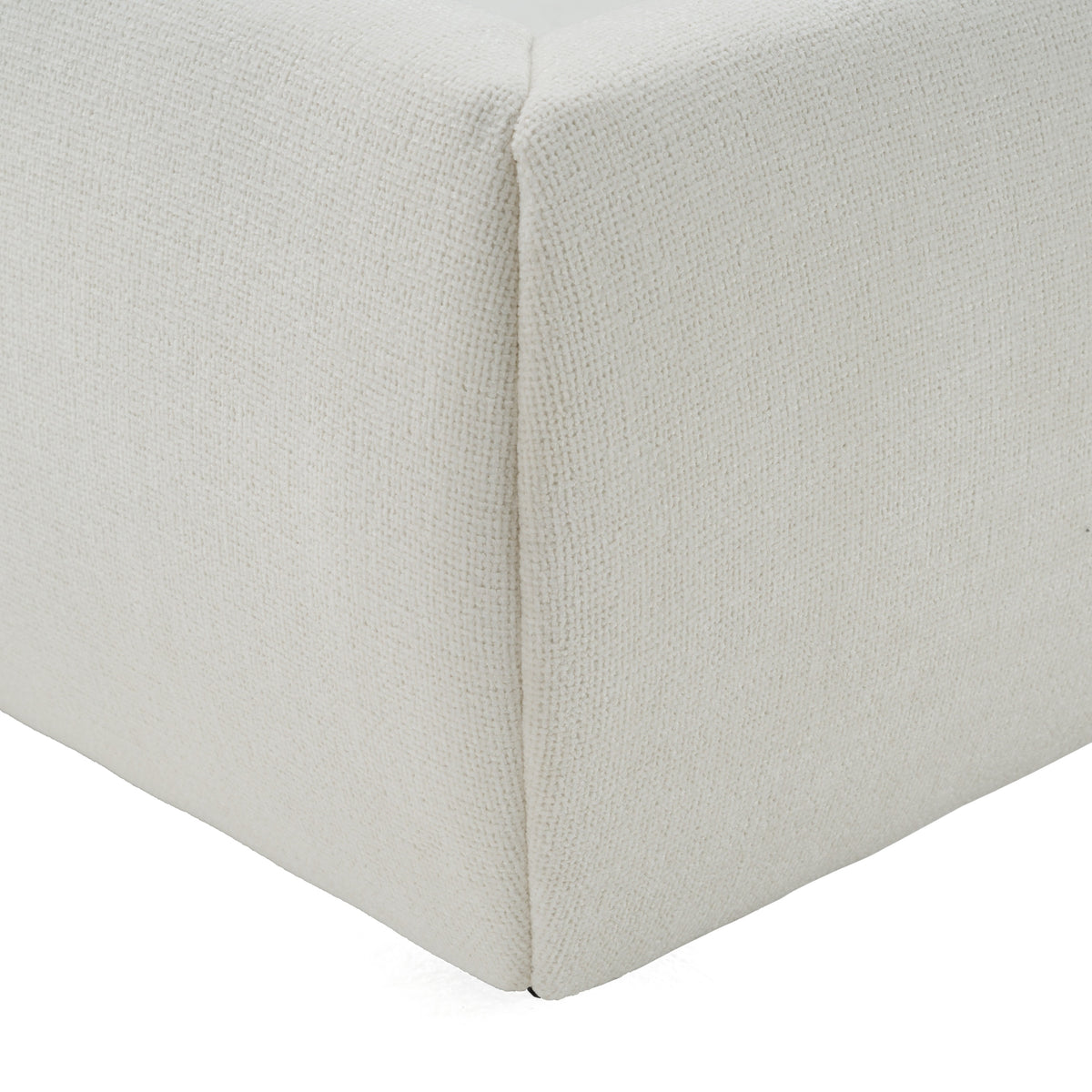 Liam Modern Ivory Fabric Upholstered Bed