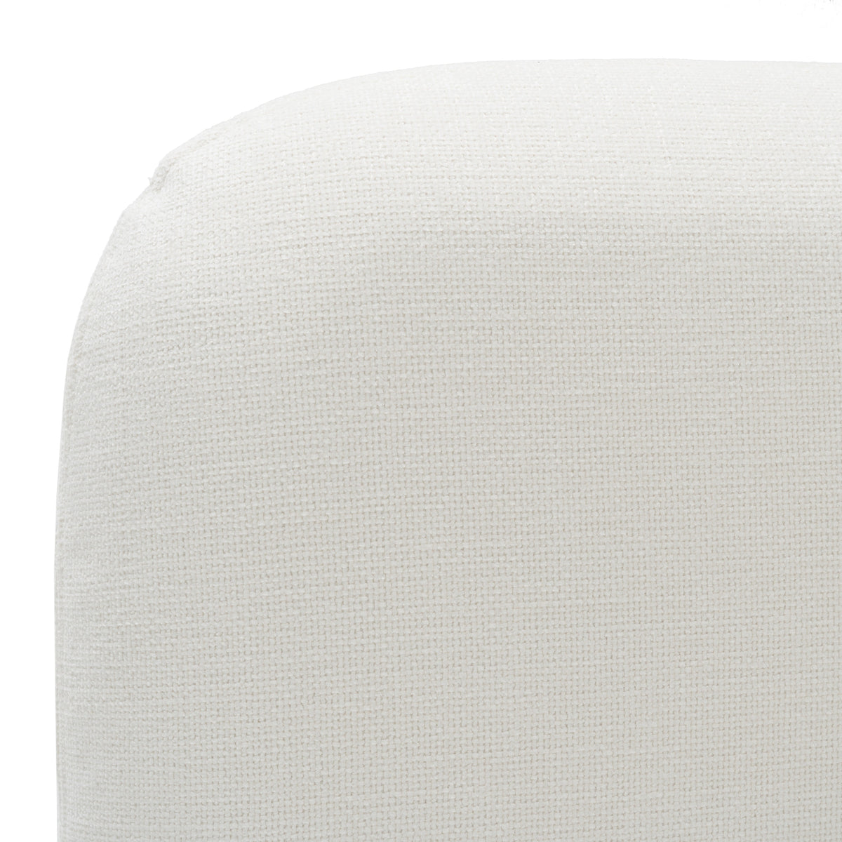 Liam Modern Ivory Fabric Upholstered Bed
