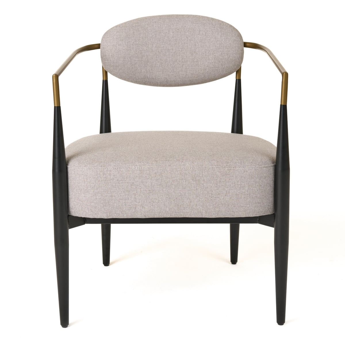 Liberty Modern Beige Fabric + Black & Gold Accent Chair