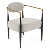 Liberty Modern Light Grey Fabric + Black & Gold Accent Chair