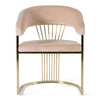 Linda Modern Beige Velvet and Gold Dining Chair