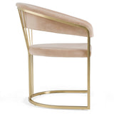 Linda Modern Beige Velvet and Gold Dining Chair