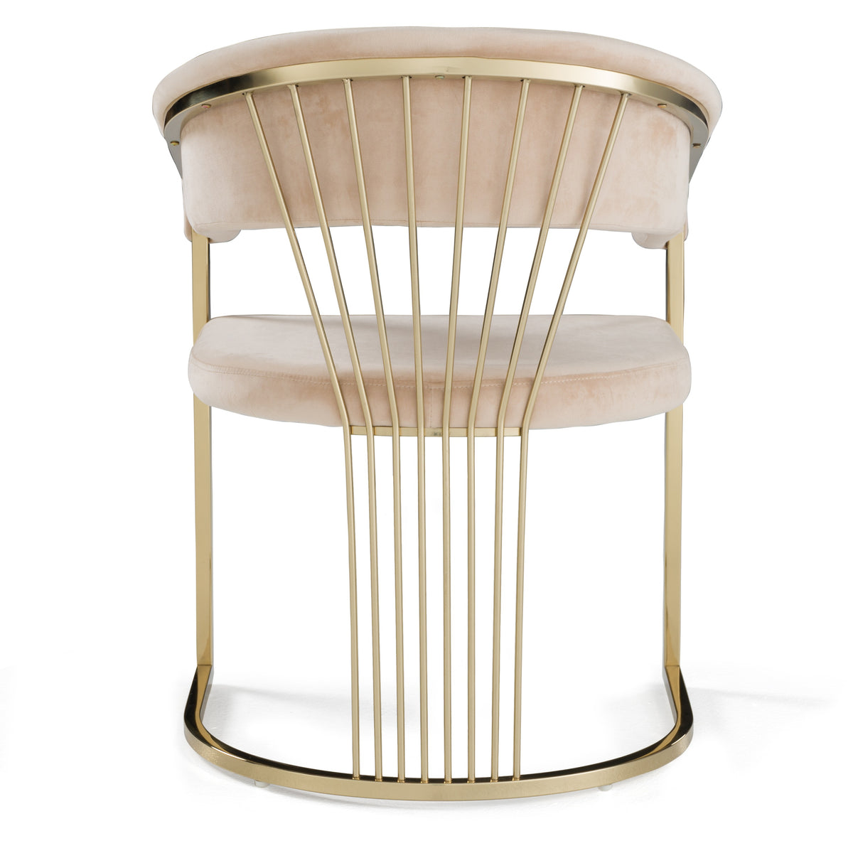 Linda Modern Beige Velvet and Gold Dining Chair