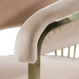 Linda Modern Beige Velvet and Gold Dining Chair