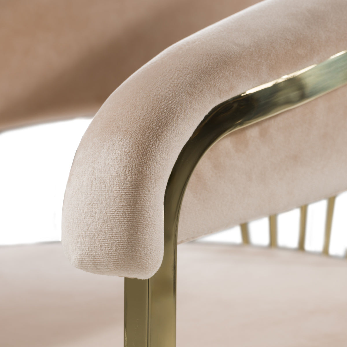 Linda Modern Beige Velvet and Gold Dining Chair