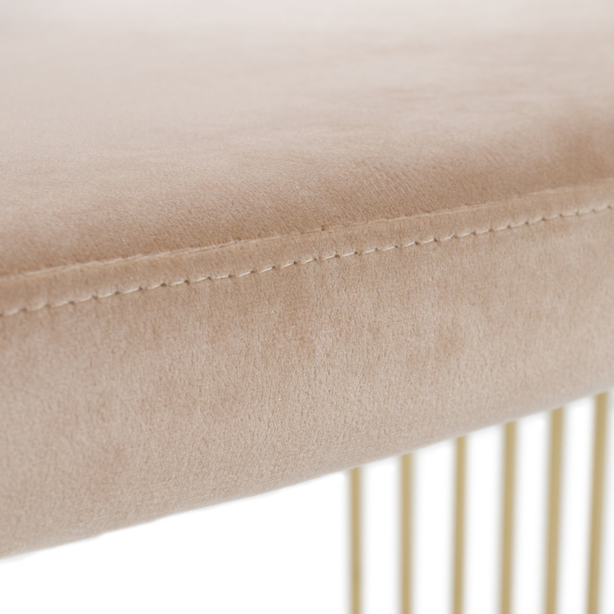 Linda Modern Beige Velvet and Gold Dining Chair