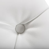 Lindsey Modern White Leatherette & Stainless Steel Bench