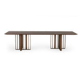 Livia Modern Wenge & Gold Stainless Steel Dining Table