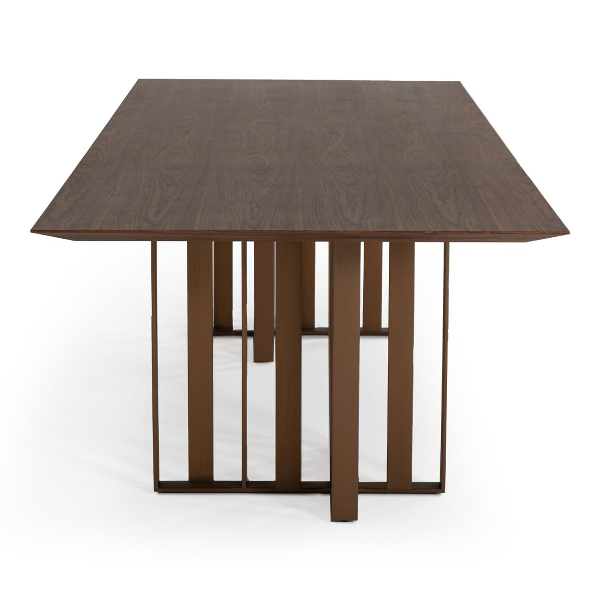 Livia Modern Wenge & Gold Stainless Steel Dining Table