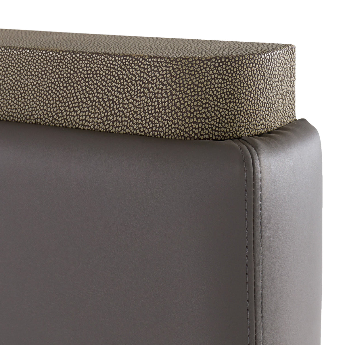 Lois Modern Grey Leather & Beige Shagreen Bedroom Set