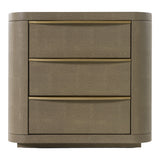 Lois Modern Beige Shagreen + Brass Nightstand