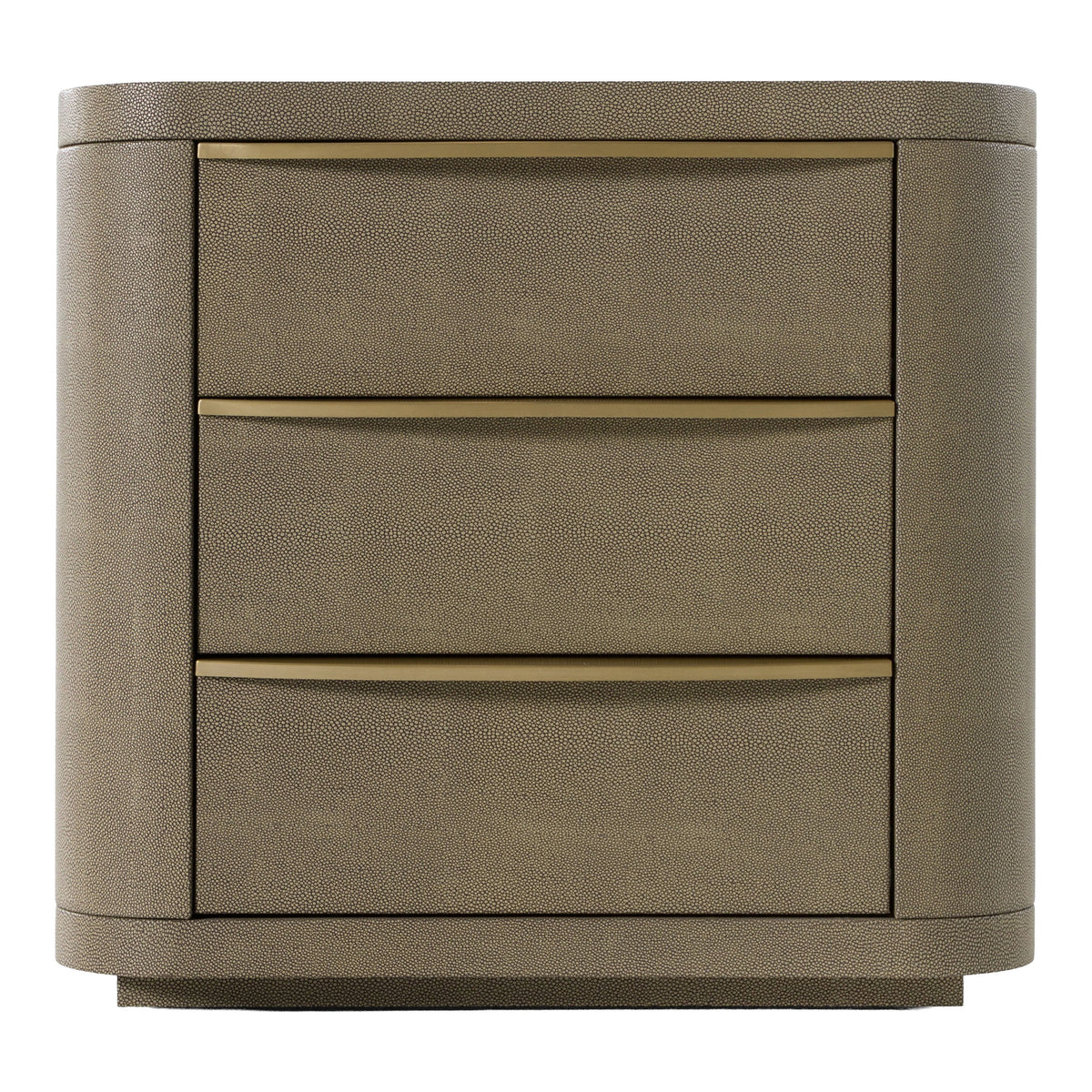 Lois Modern Beige Shagreen + Brass Nightstand