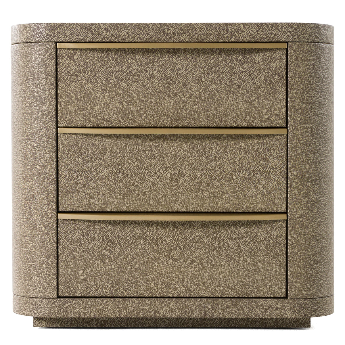 Lois Modern Beige Shagreen + Brass Nightstand