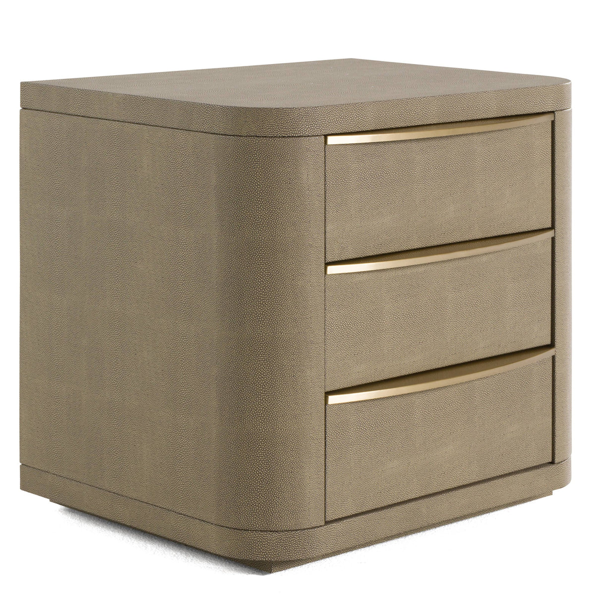 Lois Modern Grey Leather & Beige Shagreen Bedroom Set