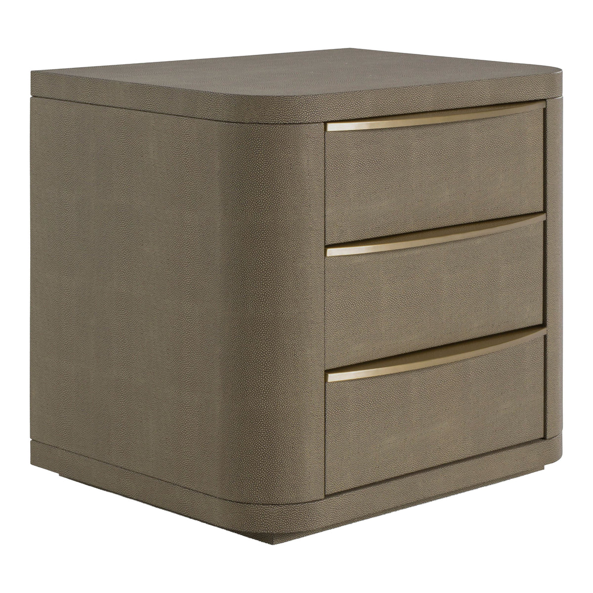 Lois Modern Grey Leather & Beige Shagreen Bedroom Set