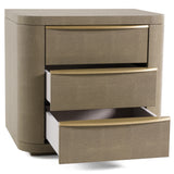 Lois Modern Beige Shagreen + Brass Nightstand