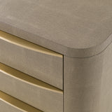 Lois Modern Beige Shagreen + Brass Nightstand